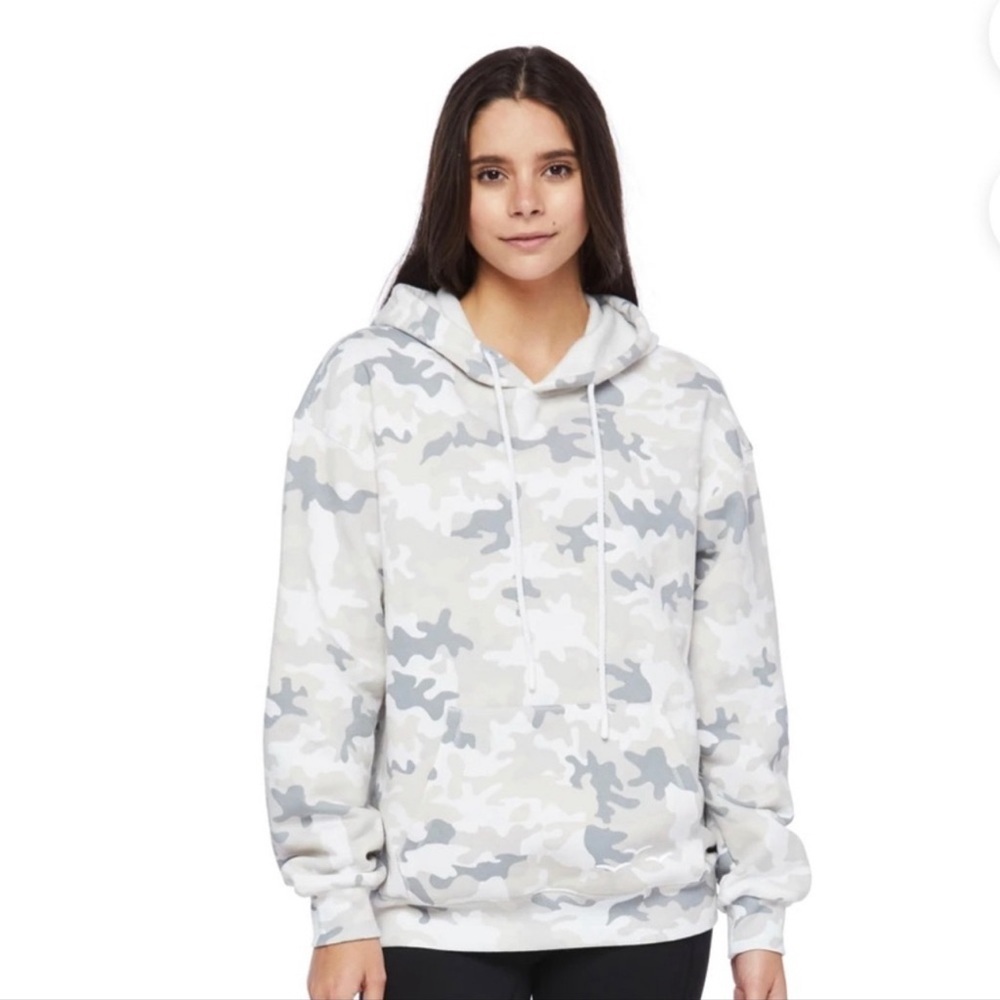 LazyPants Camo Print Oversized Boyfriend Sweatshirt Hoodie